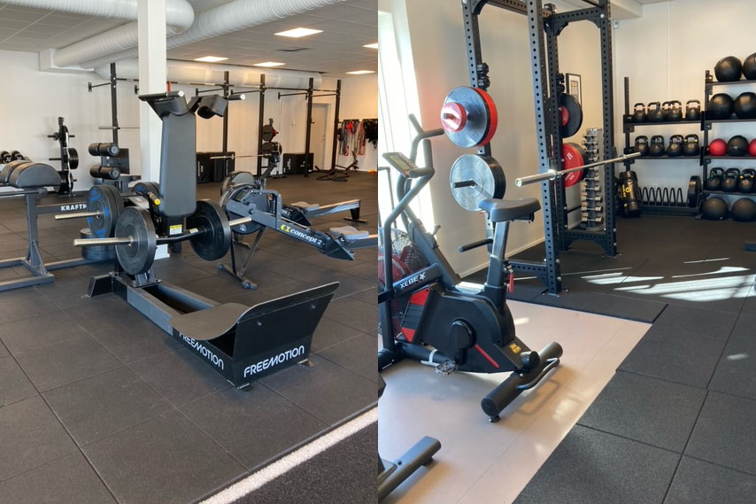 Foton på träningsmaskinerna på mormors gym.