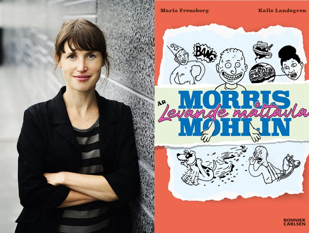 Maria Frensborg och bokomslaget till Morris